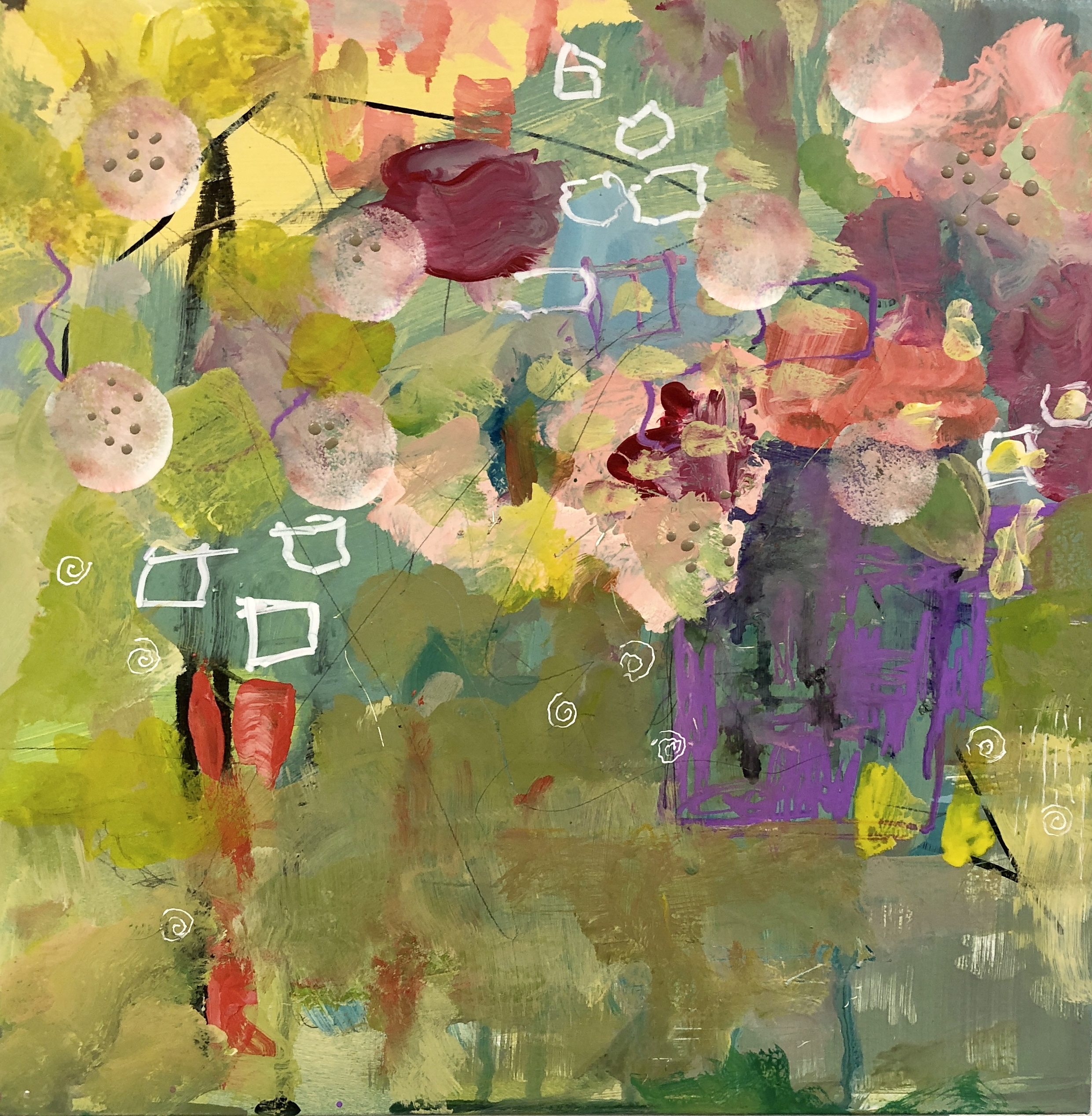 Purple Bowl of Flowers